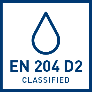 EN 204 D2 atsparumo drėgmei klasifikacija