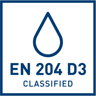 EN 204 D3 atsparumo drėgmei klasifikacija