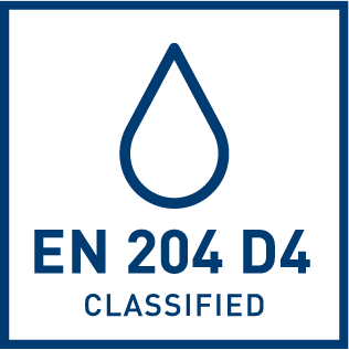 EN 204 D4 atsparumo drėgmei klasifikacija